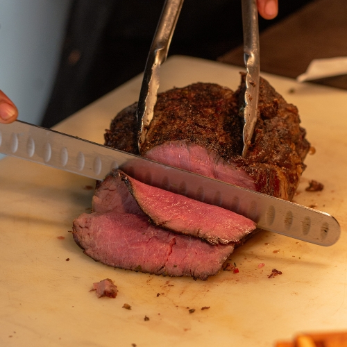 cutting beef