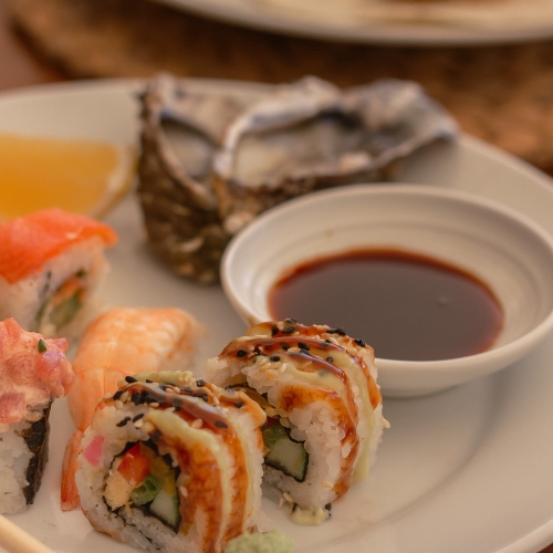 sushi on a plate