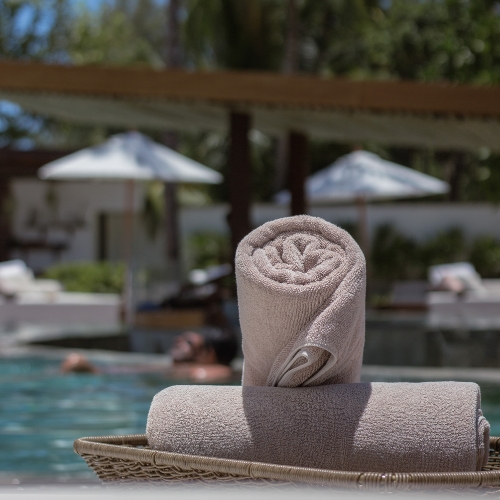 rolled up towels